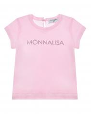 Розовая футболка со стразами Monnalisa