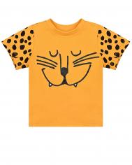 Оранжевая футболка с леопардовым принтом Stella McCartney