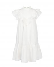 Белое платье с оборкой Cera Una Volta