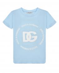 Футболка с лого, голубая Dolce&Gabbana