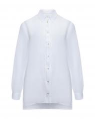 Рубашка прямая с декором макраме, белая 120% Lino