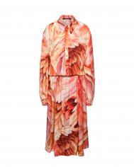 Платье с принтом &quot;перья&quot;. оранжевое Roberto Cavalli