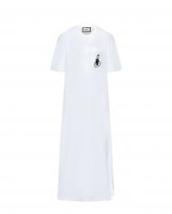 Платье с карманом и вышивкой, белое SHATU