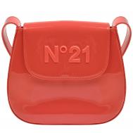 Глянцевая сумка с лого в тон, красная No.21