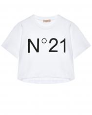 Укороченная футболка с лого No.21