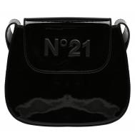 Глянцевая сумка с лого в тон, черная No.21
