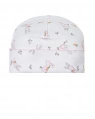 Белая шапка с принтом &quot;розовые зайцы&quot; Lyda Baby