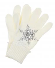 Шерстяные перчатки со снежинкой из страз Il Trenino