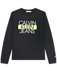 Черный свитшот с логотипом  детский Calvin Klein