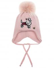 Розовая шапка из шерсти с патчем &quot;пудель  детская Il Trenino