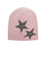 Розовая шапка с декором &quot;звезды&quot;  детская Regina