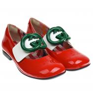 Красные туфли с зеленым логотипом  детские Gucci