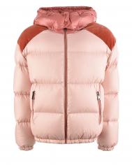 Розовая куртка-пуховик с контрастными вставками  детская Moncler
