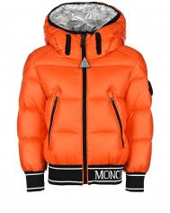 Оранжевая куртка-пуховик с капюшоном  детская Moncler