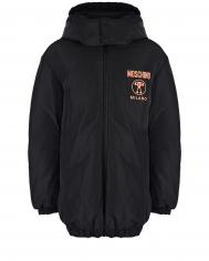 Черная куртка-пуховик с капюшоном  детская Moschino