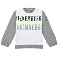 Серый свитшот с белой вставкой  детский Bikkembergs
