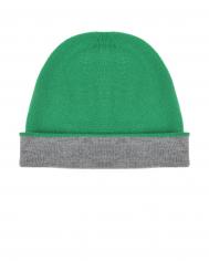 Зеленая шапка с серым отворотом  детская Naumi
