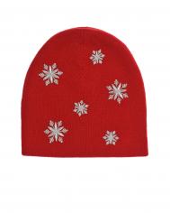 Красная шапка с декором &quot;снежинки&quot;  детская Regina