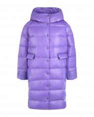 Стеганое пальто-пуховик лилового цвета  детское Naumi