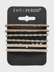 Набор резинок для волос, бежевый, 6 шт EVITA PERONI