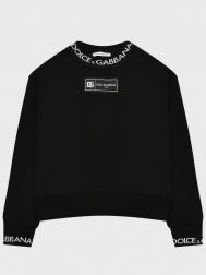 Свитшот с логотипом по горловине, черный Dolce&amp;Gabbana