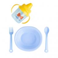 Набор детской посуды «Маленький джентльмен», 4 предмета: тарелка, поильник, ложка Крошка Я
