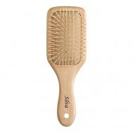 Щетка для волос на подушке деревянная квадратная с пластиковыми зубьями Silva
