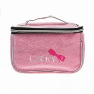 Косметичка-чемоданчик ворсистая с логотипом Lukky