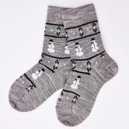 Носки детские Серый снеговик Merino Wool&Cotton