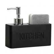 Дозатор для моющего средства и мыла с подставкой для губки "Kitchen", кухонный диспенсер DENEZO