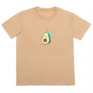 Женская футболка с принтом "Авокадо", цвет песочный, ЛЭТУАЛЬ