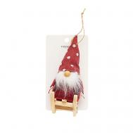 Декоративная елочная игрушка Санта на санках Red TWINKLE