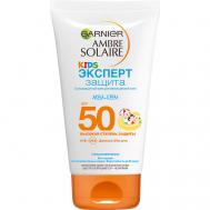 Детский солнцезащитный крем "Ambre Solaire Аква-Крем", водостойкий, гипоаллергенный, SPF 50+ Garnier