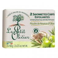 Мыло для тела отшелушивающее с перемолотыми косточками оливы Poudre de Noyaux d'Olive Body Soap LE PETIT OLIVIER