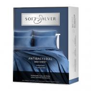 Антибактериальная простыня Antibacterial Bedsheet King Size, 260х270 см. Цвет: «Круиз» (синий), коллекция Diamond SOFT SILVER