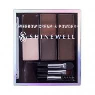 Тени для бровей и век, палетка для макияжа с воском №1 SHINEWELL