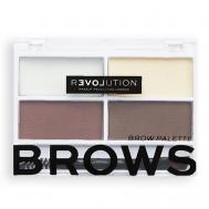 Палетка теней для бровей, воск для фиксации бровей Colour Cult Brow Palette RELOVE REVOLUTION