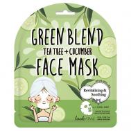 Маска для лица тканевая с экстрактом зеленого чая и огурца Green Blend Face Mask LOOK AT ME