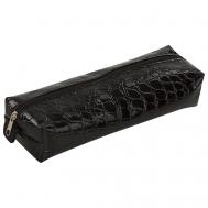Пенал-косметичка Ultra black, крокодиловая кожа Brauberg