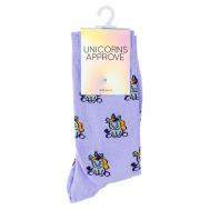 Носки женские, модель: BARNEY, цвет: фиолетовый UNICORNS APPROVE