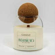 Ароматическая свеча из соевого воска, аромат Морозный можжевельник MONSTERA DECOR CANDLES DIFFUSERS