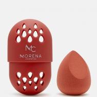 Спонж в футляре для макияжа лица, коричневый MORENA COSMETICS