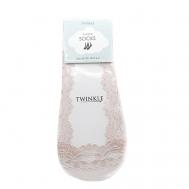 Кружевные следки розовые, форма 6 TWINKLE