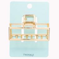 Заколка-крабик для волос RECTANGLE GOLD TWINKLE