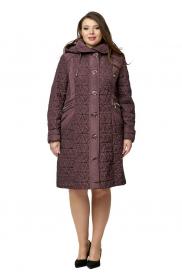 Женское пальто из текстиля с капюшоном МОСМЕХА