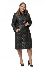 Женское пальто из текстиля с капюшоном, отделка искусственный мех МОСМЕХА