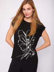 Трикотажная футболка с цветочным принтом ZOLLA