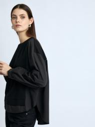 Комбинированная блузка с кулисками на талии ZOLLA