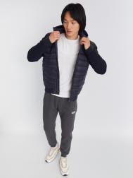 Утеплённая стёганая куртка-толстовка с капюшоном и трикотажными рукавами ZOLLA