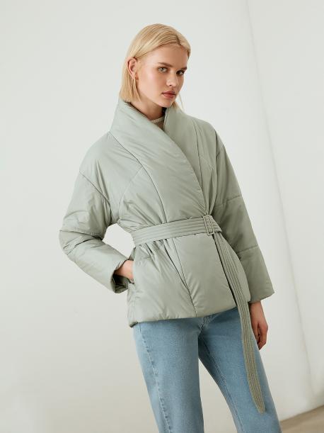 Куртка в стиле кимоно серо-зеленая XS(42) Elis